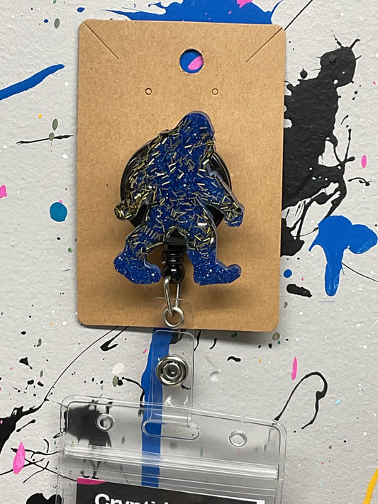 Blue & Gold Bigfoot Retractable Badge Reel