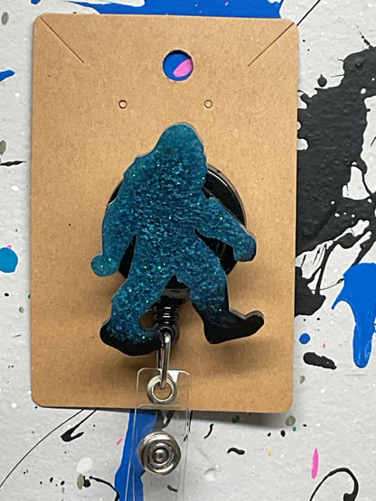 Teal Bigfoot Retractable Badge Reel