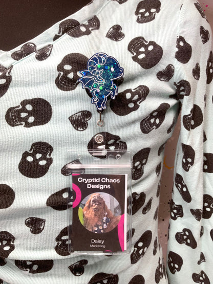 Blue Jersey Devil Retractable Badge Reel