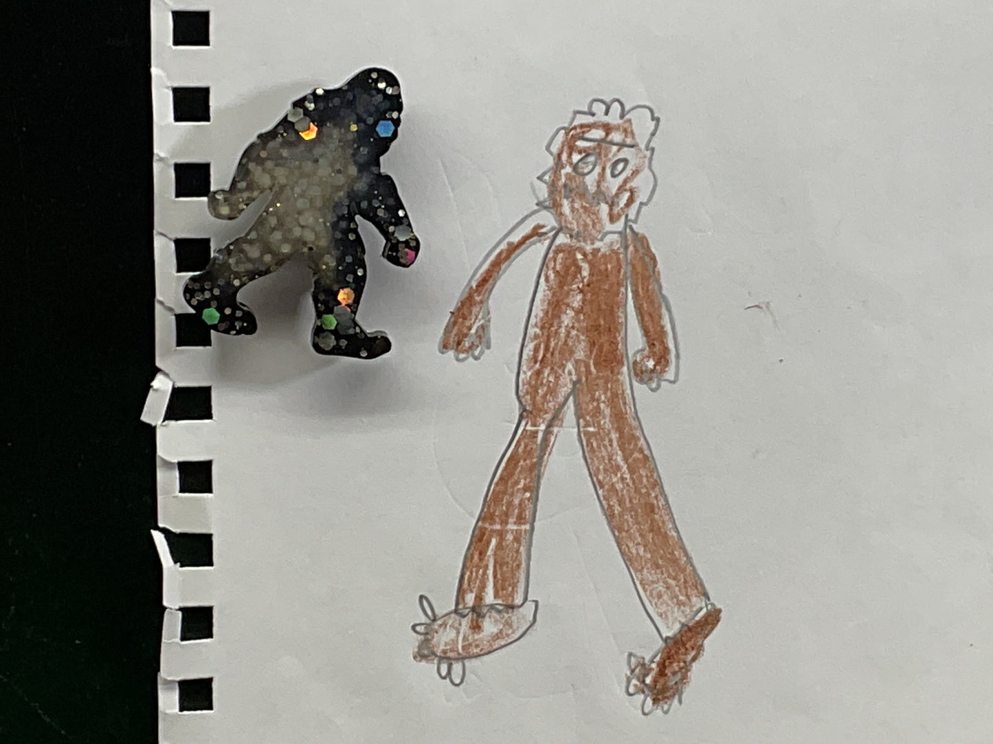 Small Black & White Bigfoot Magnet