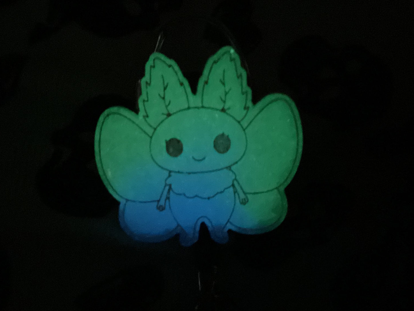 Purple & White Mothman Retractable Badge Reel - Glow in the Dark