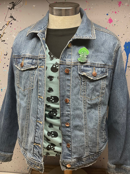 Green & Black Flatwoods Monster Pin-Glow In The Dark