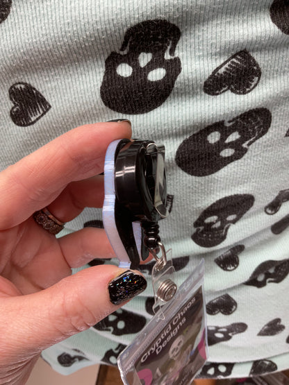 Ghostly White Nightcrawler Retractable Badge Reel