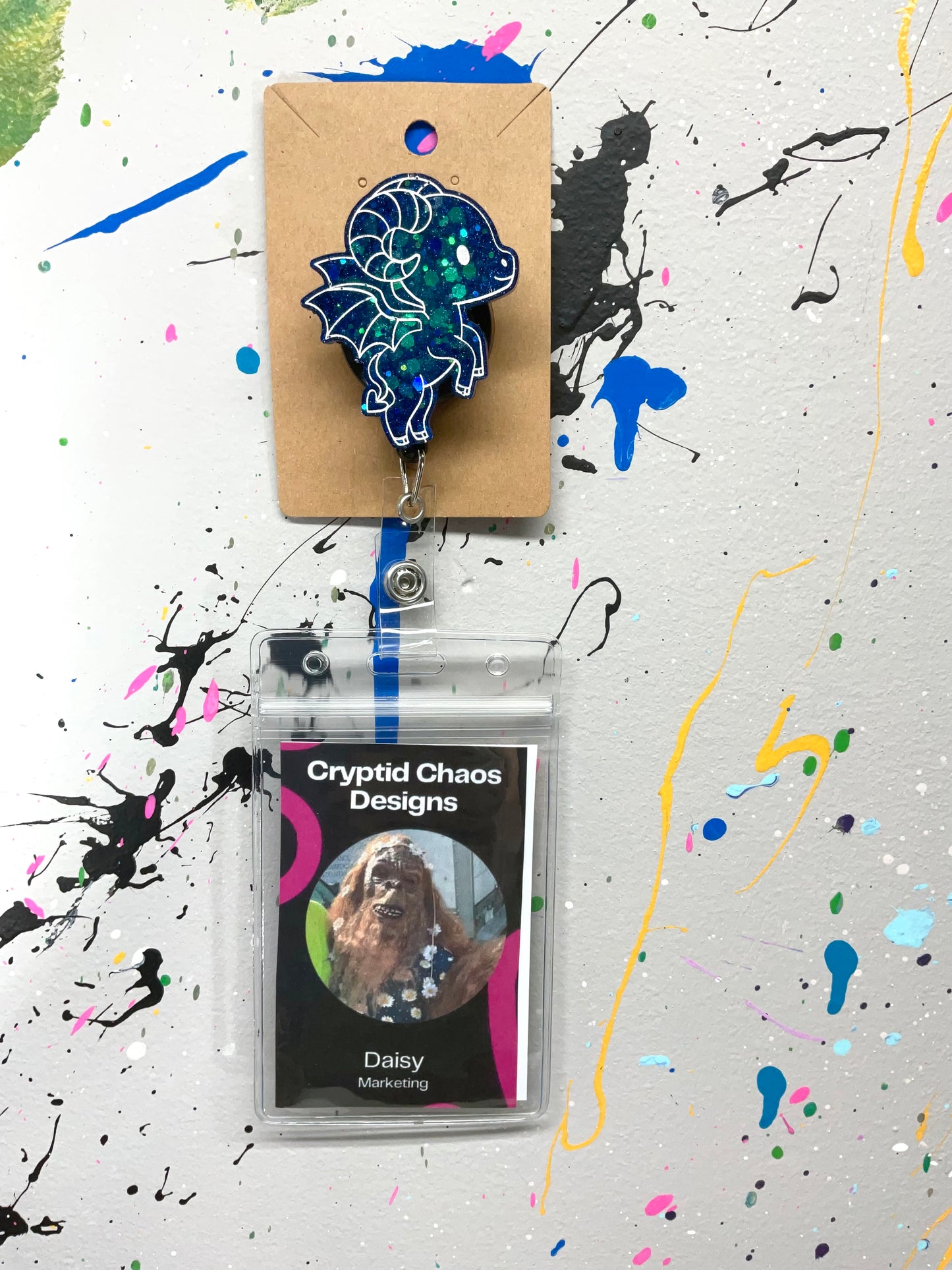 Blue Jersey Devil Retractable Badge Reel