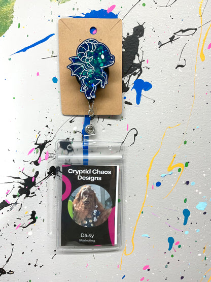 Blue Jersey Devil Retractable Badge Reel