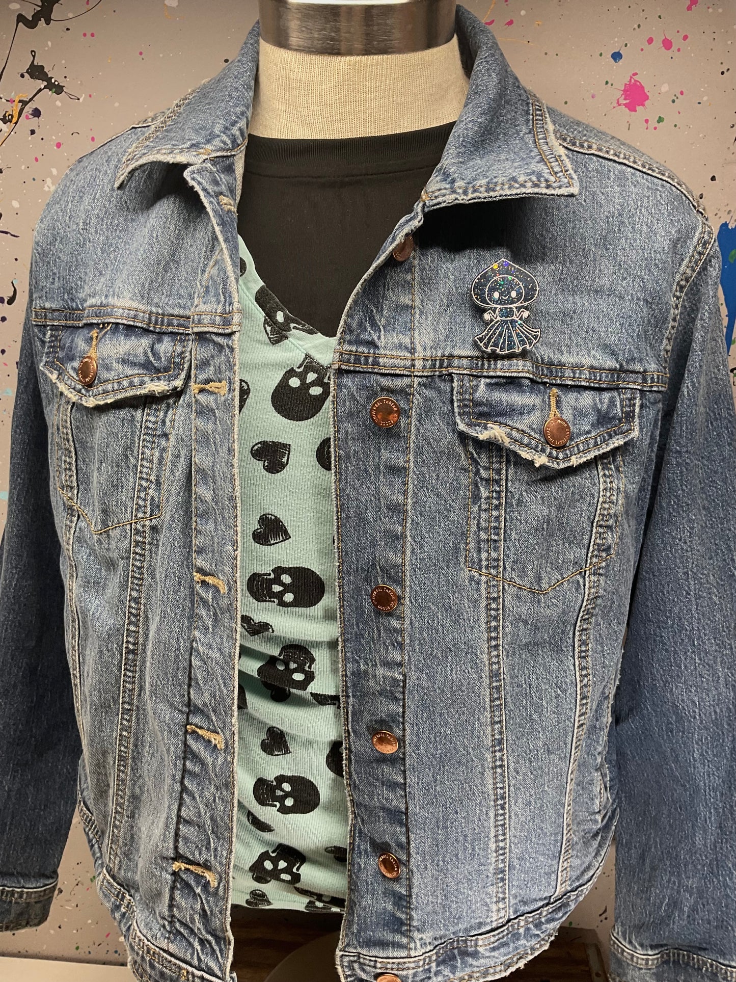 Dark Blue Flatwoods Monster Pin