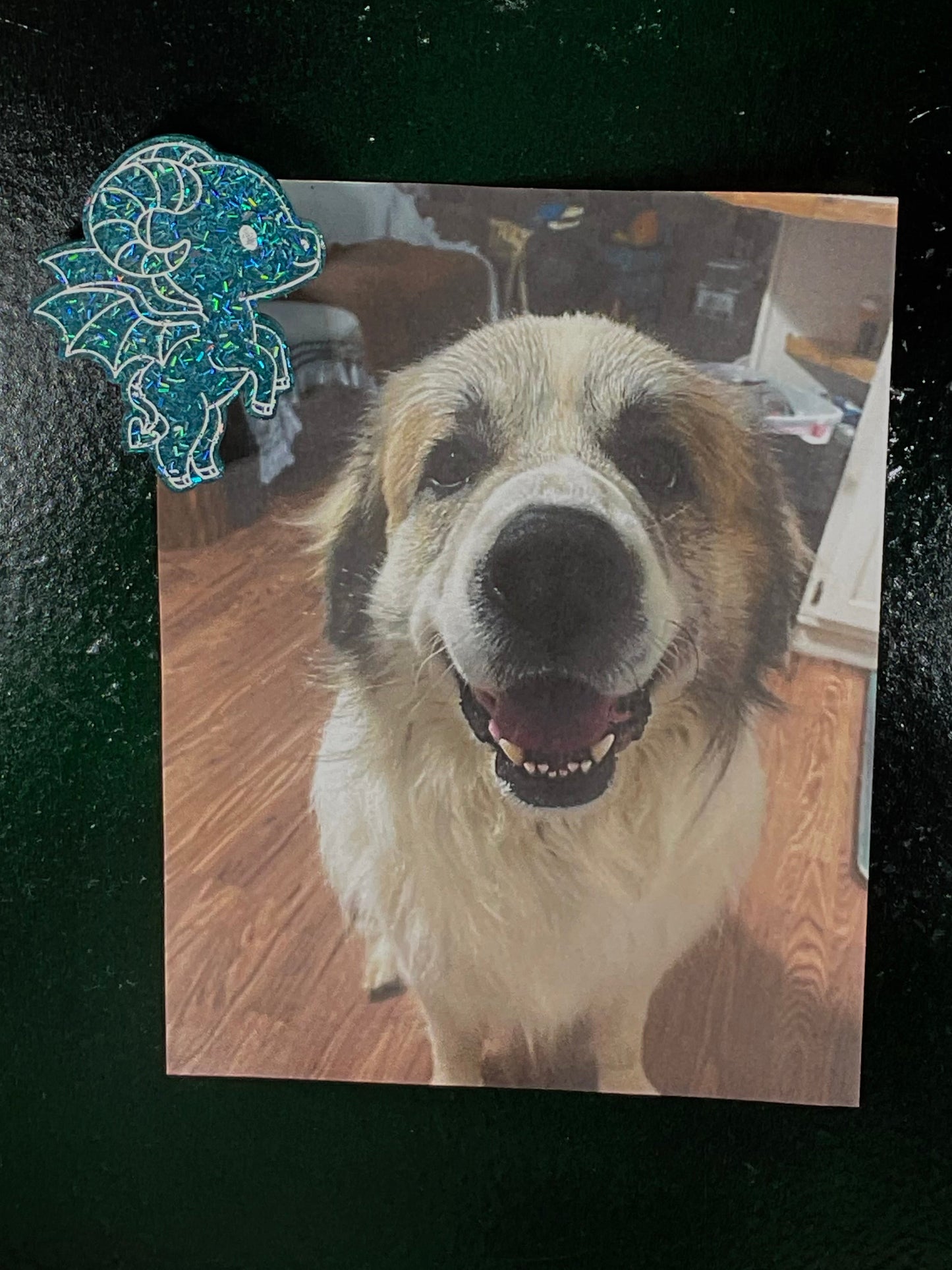 Small Glittery Teal Jersey Devil Magnet