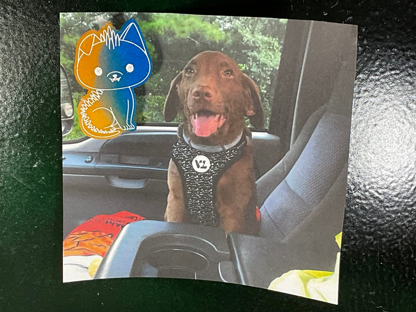 Small Blue Yellow Chupacabra Magnet Glow in the Dark