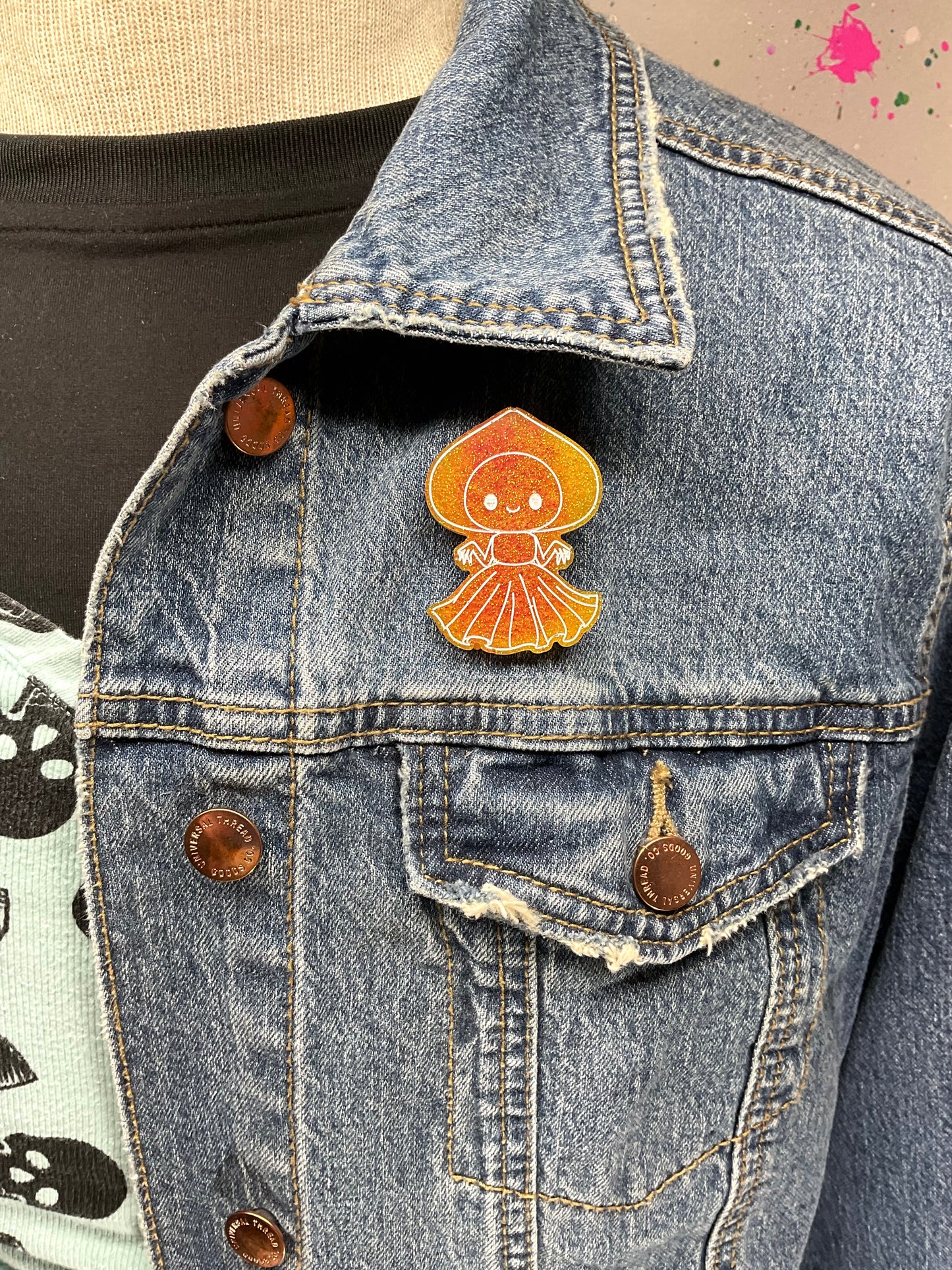 Fiery Orange Flatwoods Monster Pin