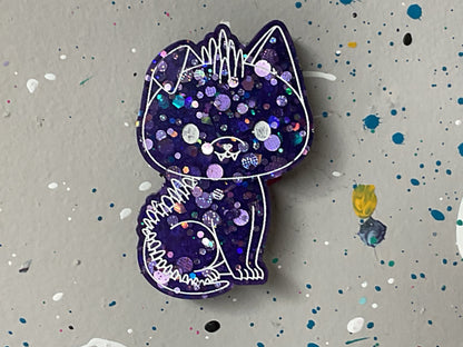 Small Glittery Purple Chupacabra Magnet