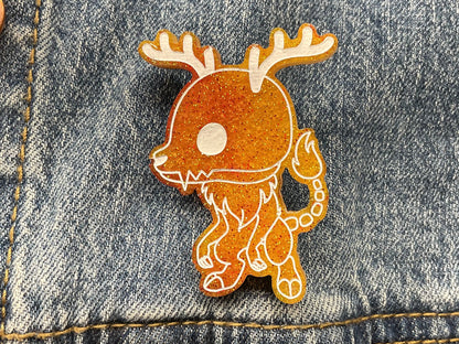 Orange Wendigo Pin