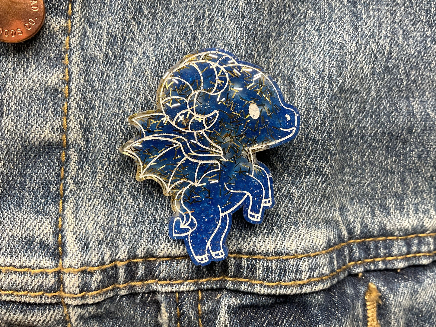 Blue and Yellow Jersey Devil Pin