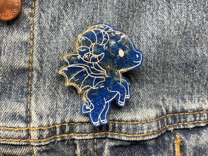 Blue and Yellow Jersey Devil Pin
