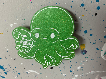 Small Neon Green Kraken Magnet