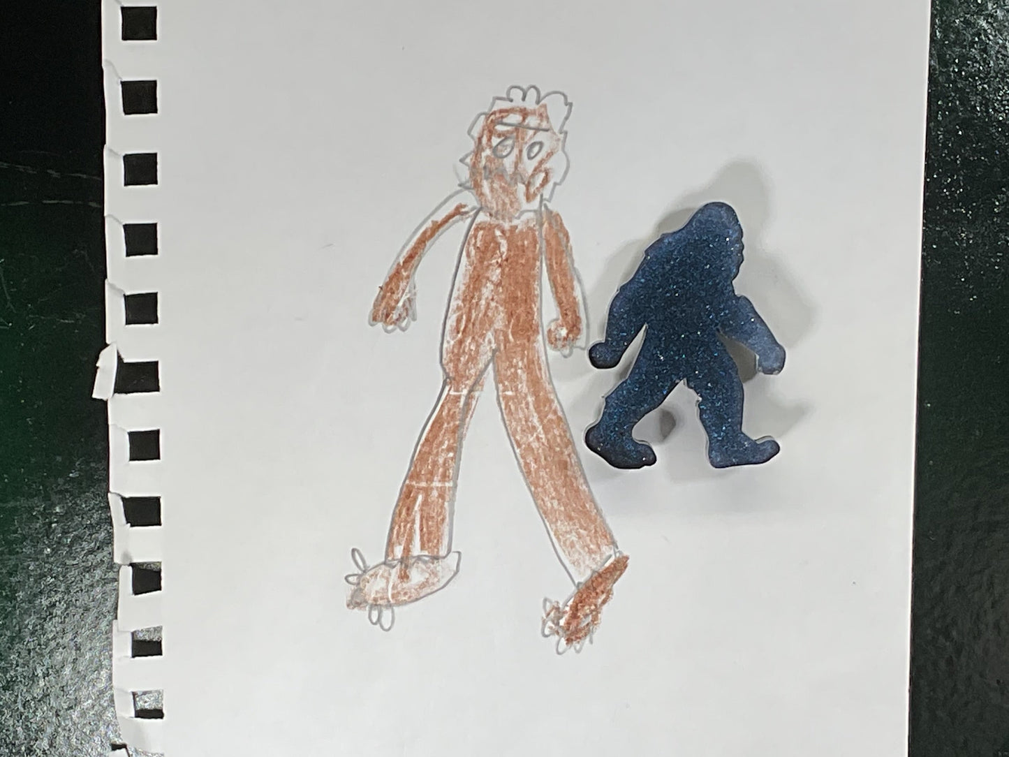 Small Glittery Blue Bigfoot Magnet