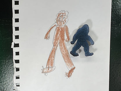 Small Glittery Blue Bigfoot Magnet
