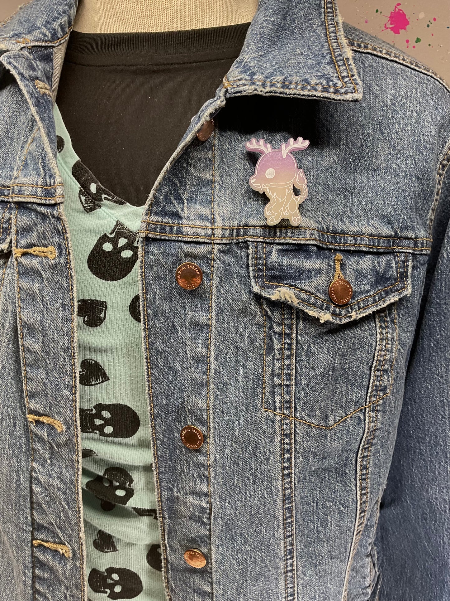 Purple Wendigo Pin Glow in the Dark