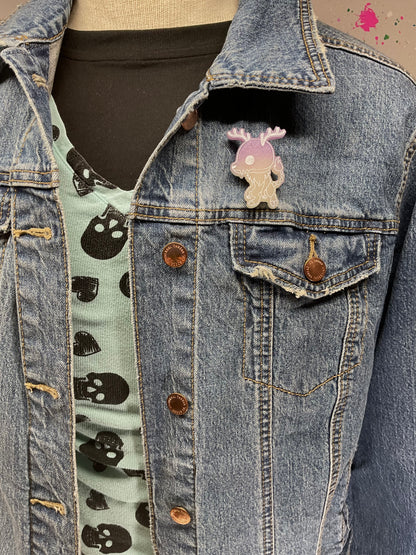 Purple Wendigo Pin Glow in the Dark