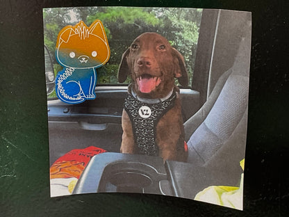 Small Blue Yellow Chupacabra Magnet Glow in the Dark