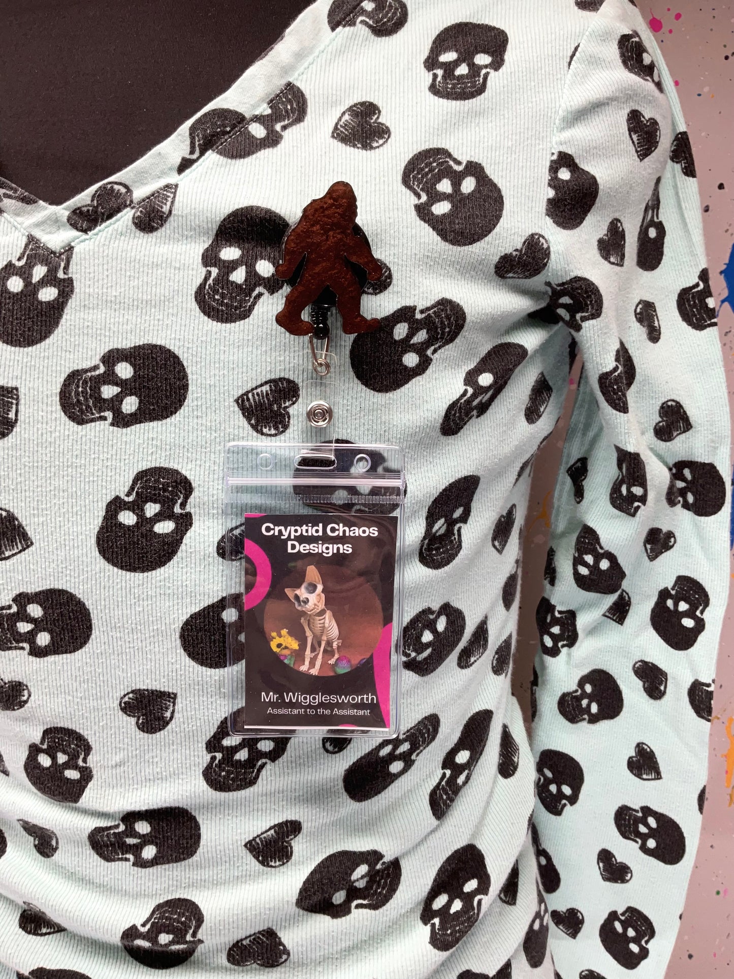 Brown Bigfoot Retractable Badge Reel