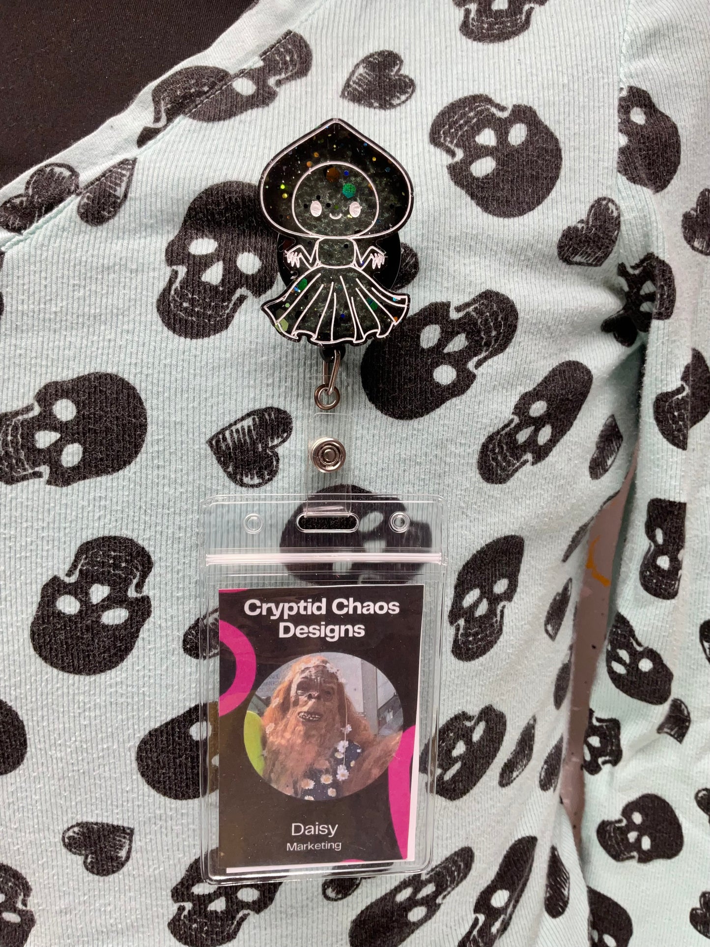 Black & Green Flatwoods Monster Retractable Badge Reel
