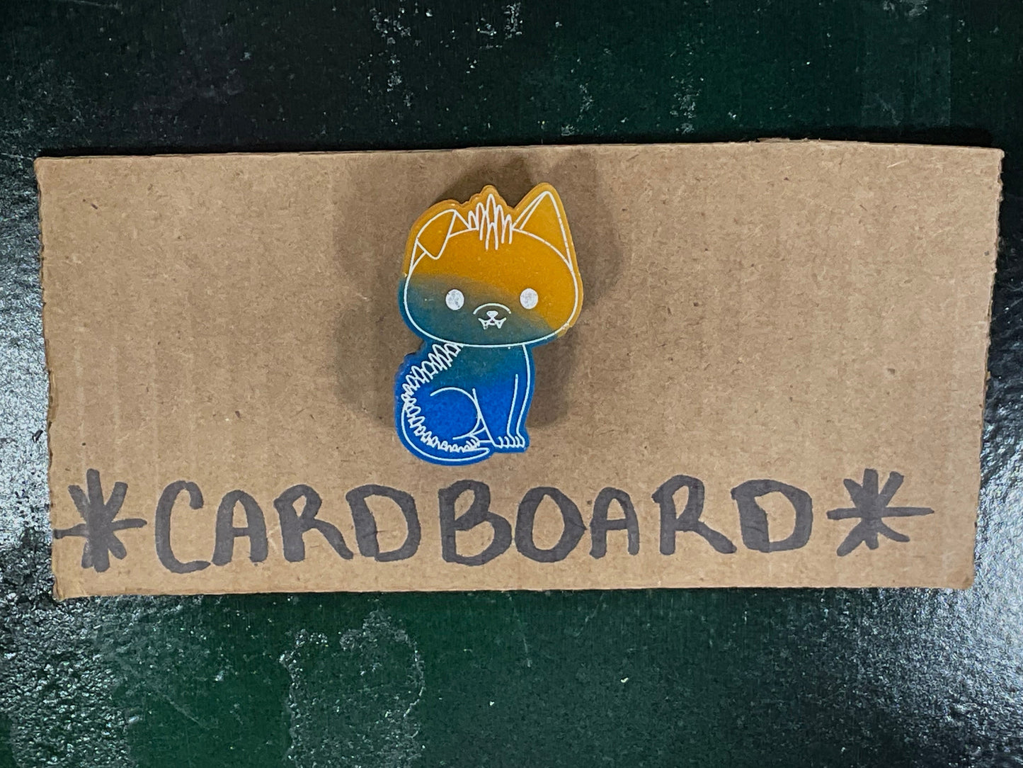 Small Blue Yellow Chupacabra Magnet Glow in the Dark