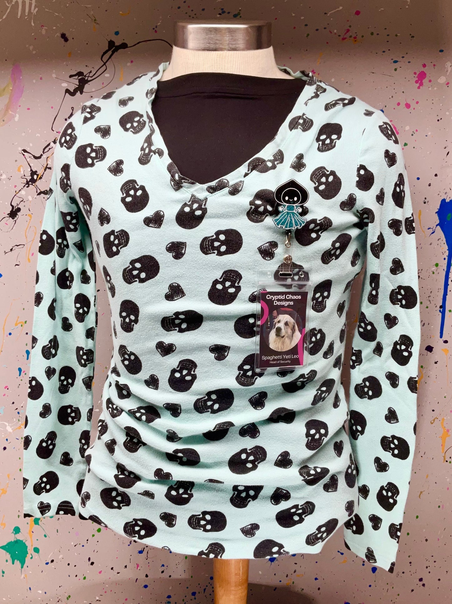 Black & Teal Flatwoods Monster Retractable Badge Reel