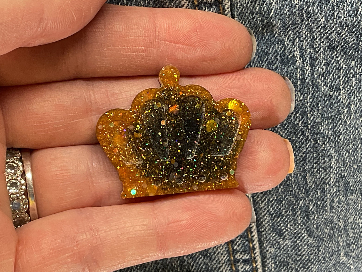 Orange & Black Crown Pin