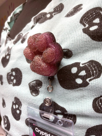 Purple 3D Paw Print Badge Reel