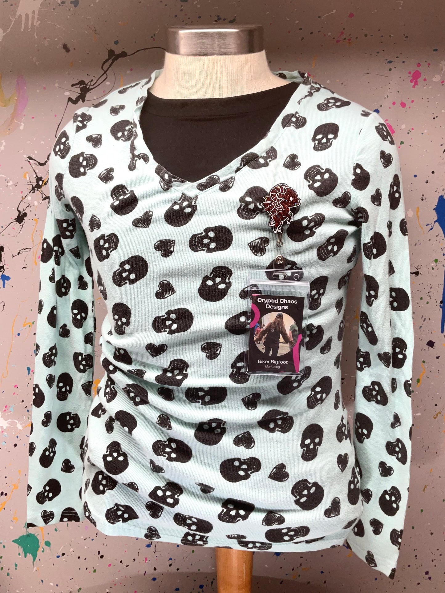 Red & Black Jersey Devil Retractable Badge Reel