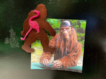 Large 5 Inch Bigfoot & Flamingo Magnet