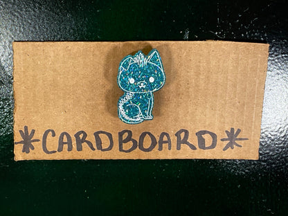 Small Glittery Teal Chupacabra Magnet