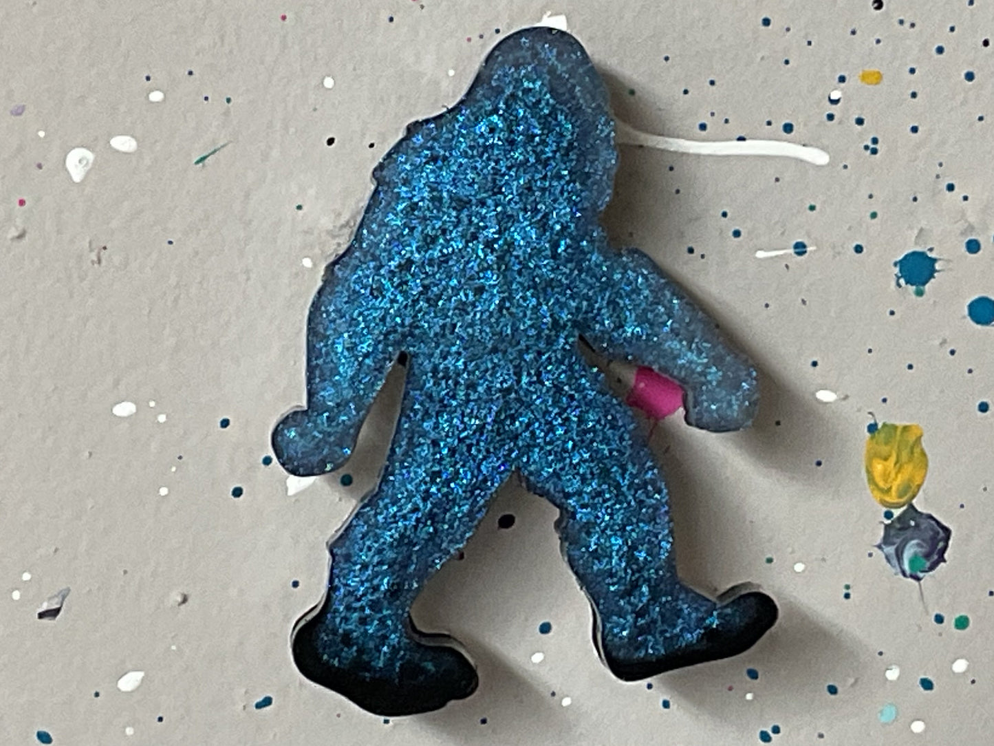 Small Sea Glass Blue Bigfoot Magnet