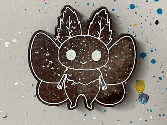 Small Brown & White Mothman Magnet