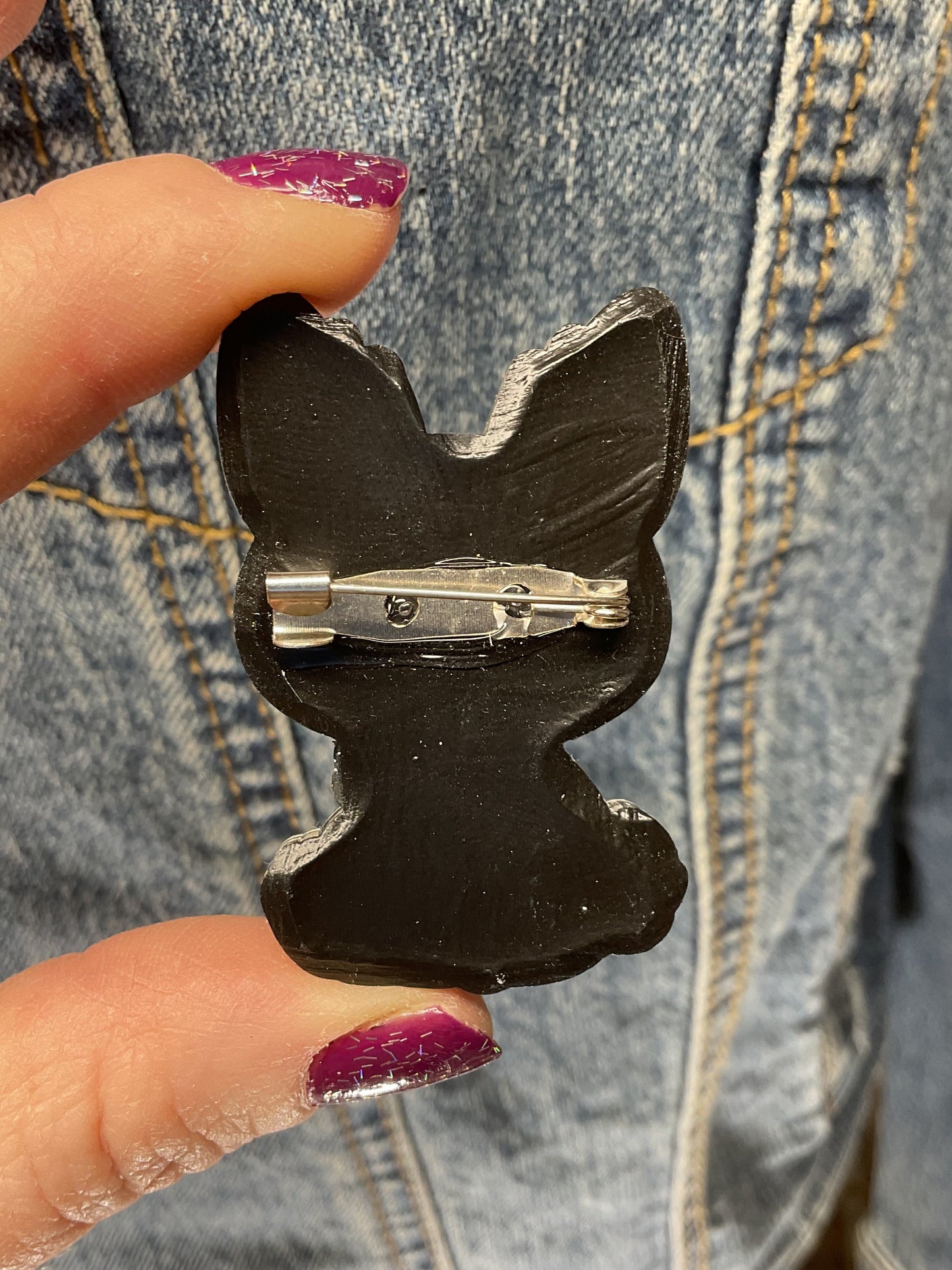 Black and Green Jackalope Pin