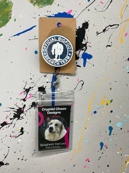 Official Bigfoot Search Team Retractable Badge Reel - Blue