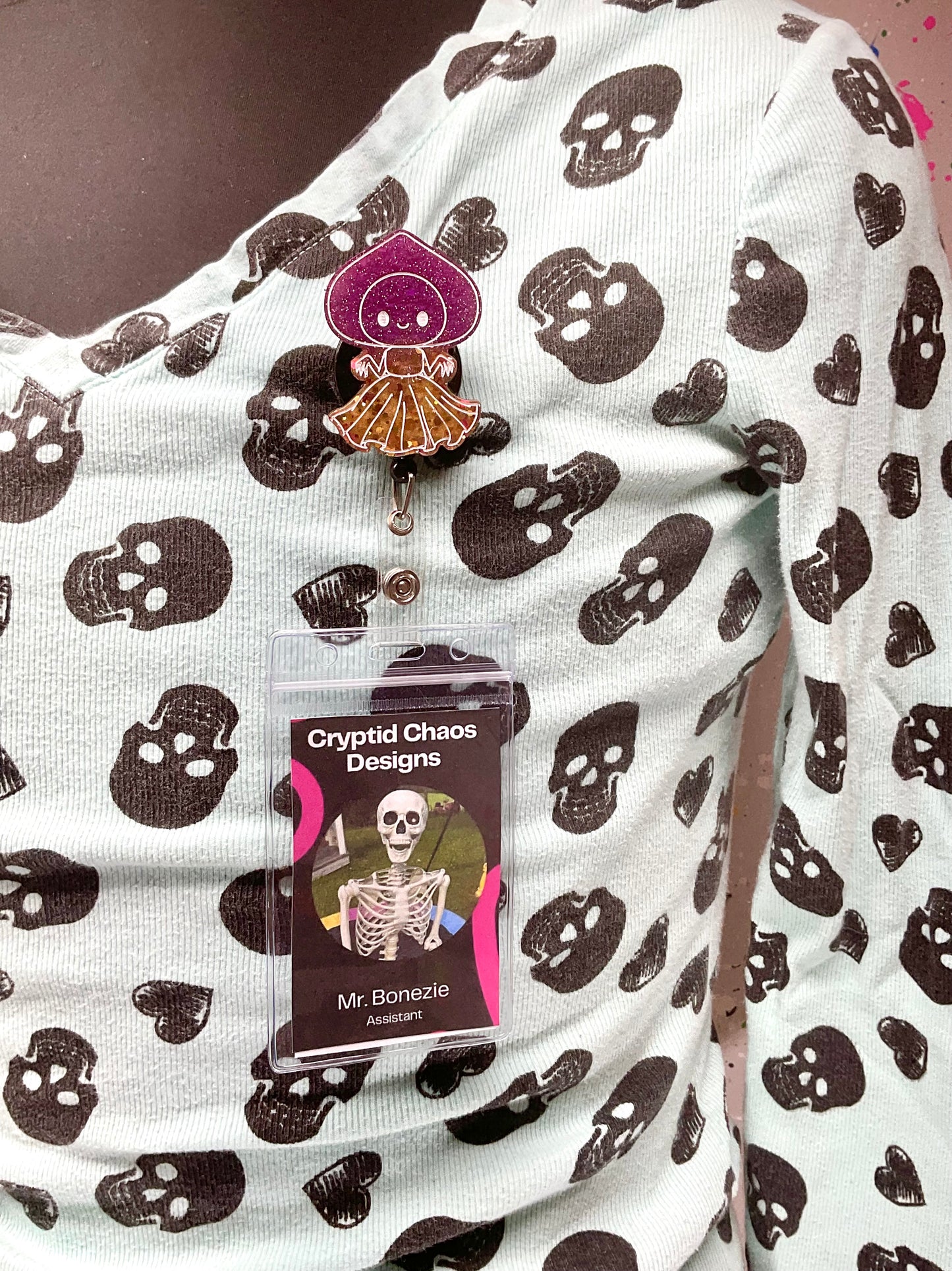 Purple & Gold Flatwoods Monster Retractable Badge Reel