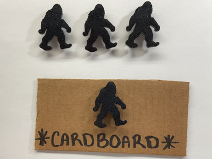 Small Black Glitter Bigfoot Magnet