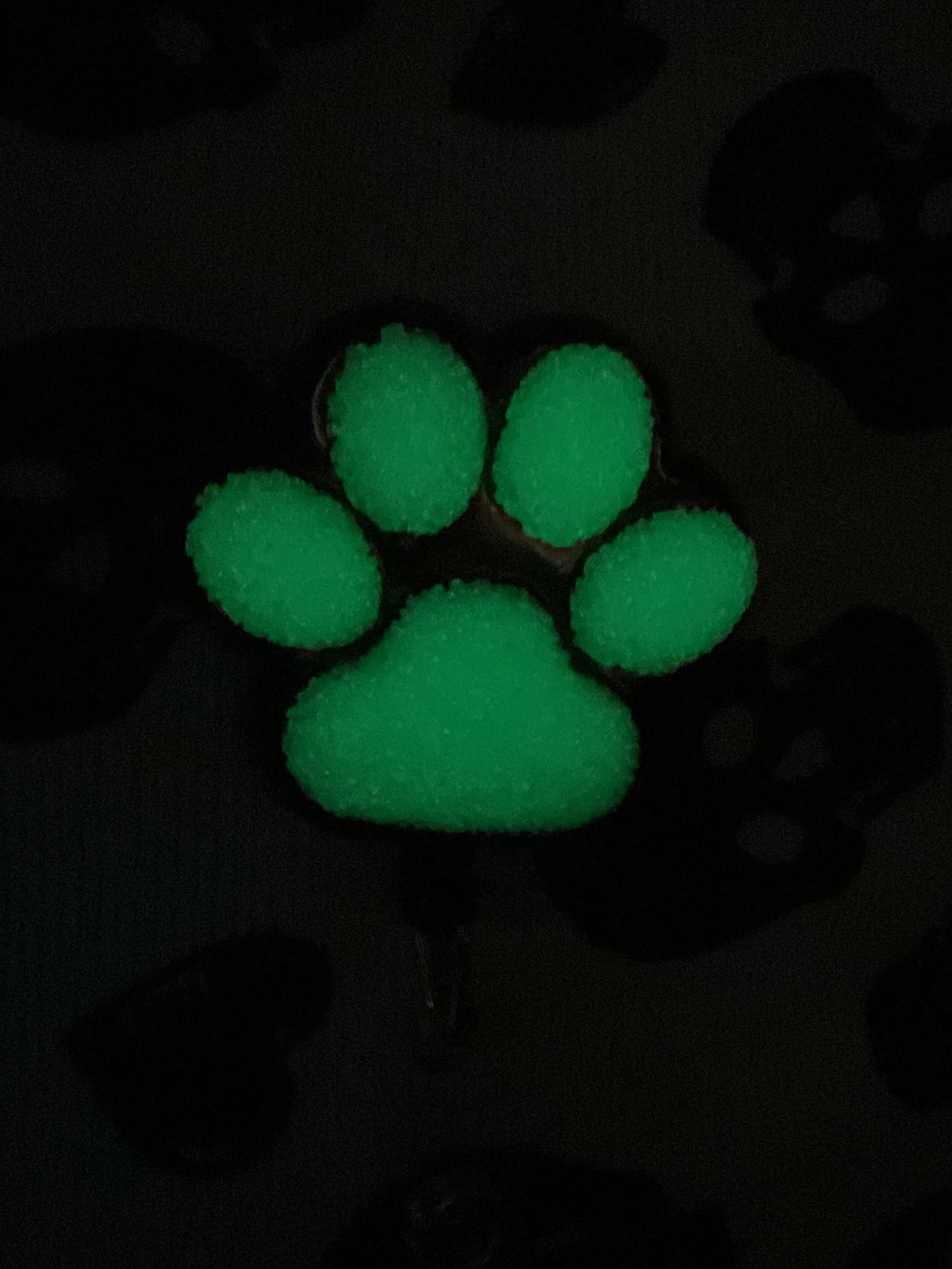 Glow In The Dark 3D Paw Print Badge Reel