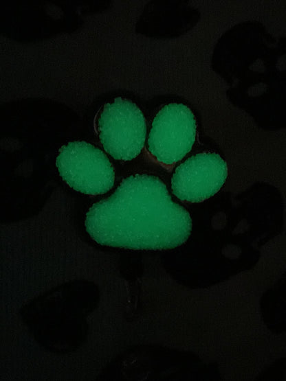 Glow In The Dark 3D Paw Print Badge Reel