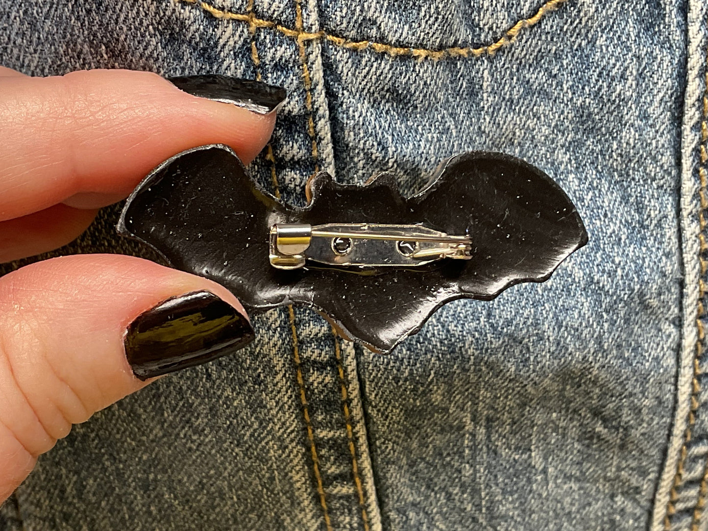 Yellow & Black Bat Pin