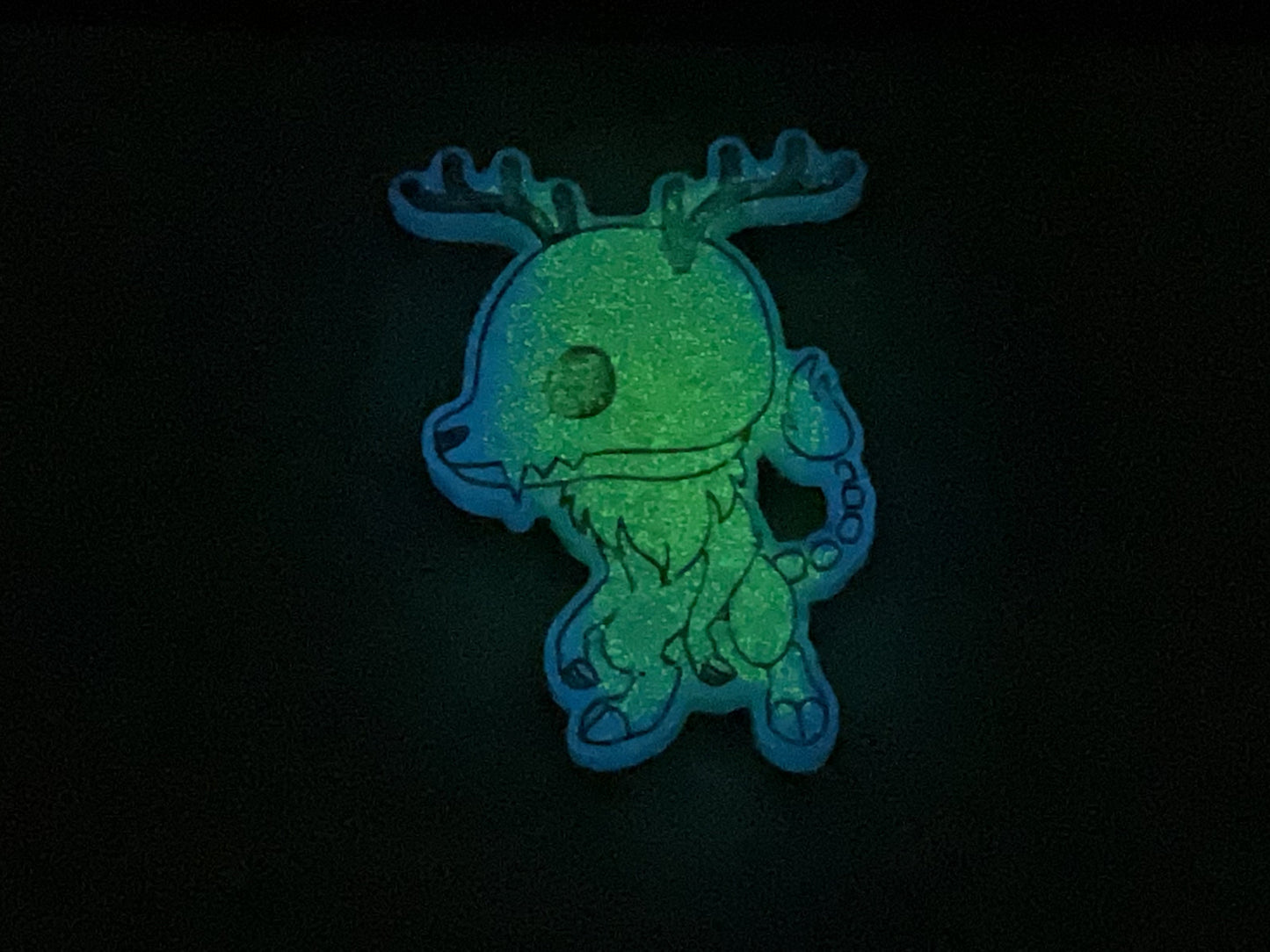 Small Blue Green Wendigo Magnet Glow in the Dark
