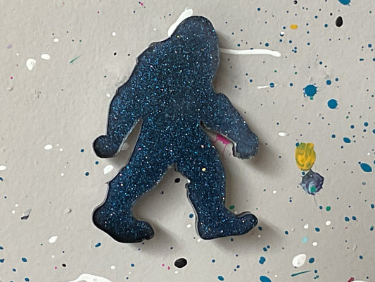 Small Blue Bigfoot Magnet With Black Accents