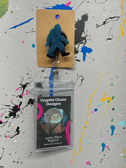 Teal Bigfoot Retractable Badge Reel