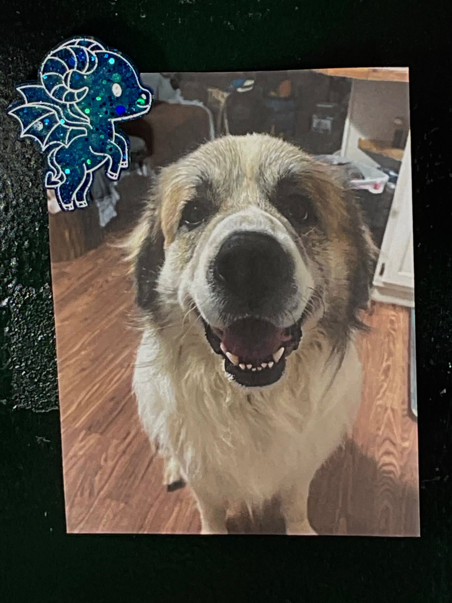 Small Glittery Blue Jersey Devil Magnet