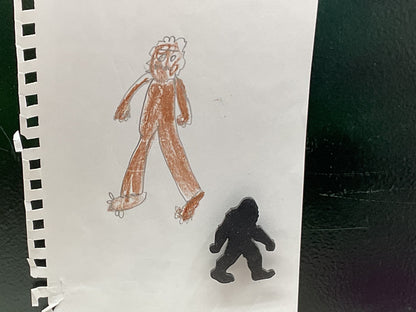 Small Black Glitter Bigfoot Magnet