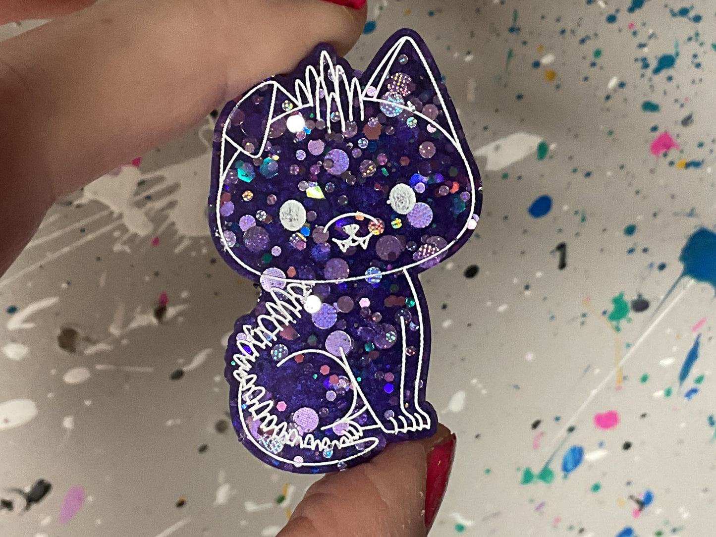 Small Glittery Purple Chupacabra Magnet