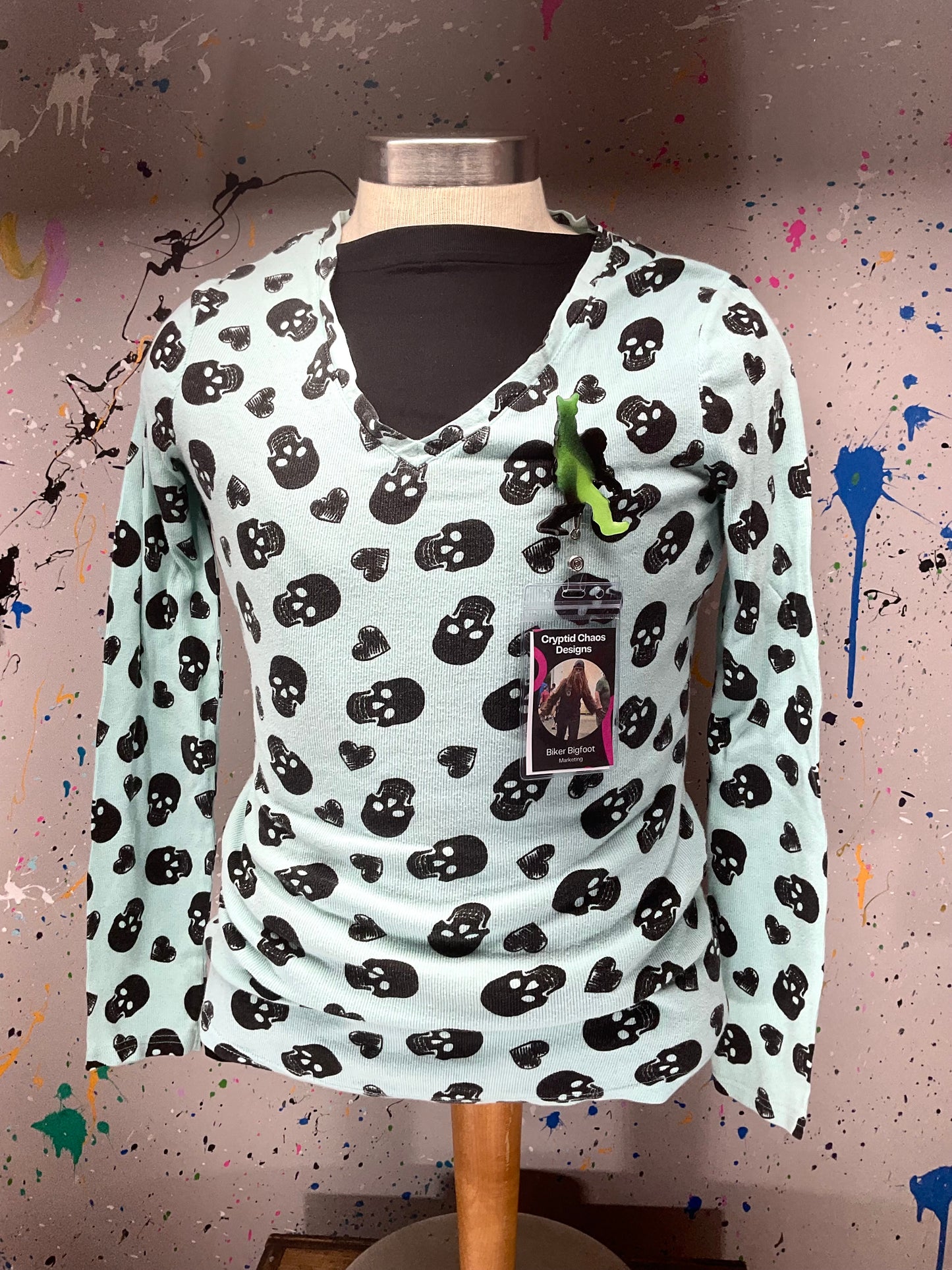 Glow in the Dark Green Bigfoot Rock Hand Retractable Badge Reel