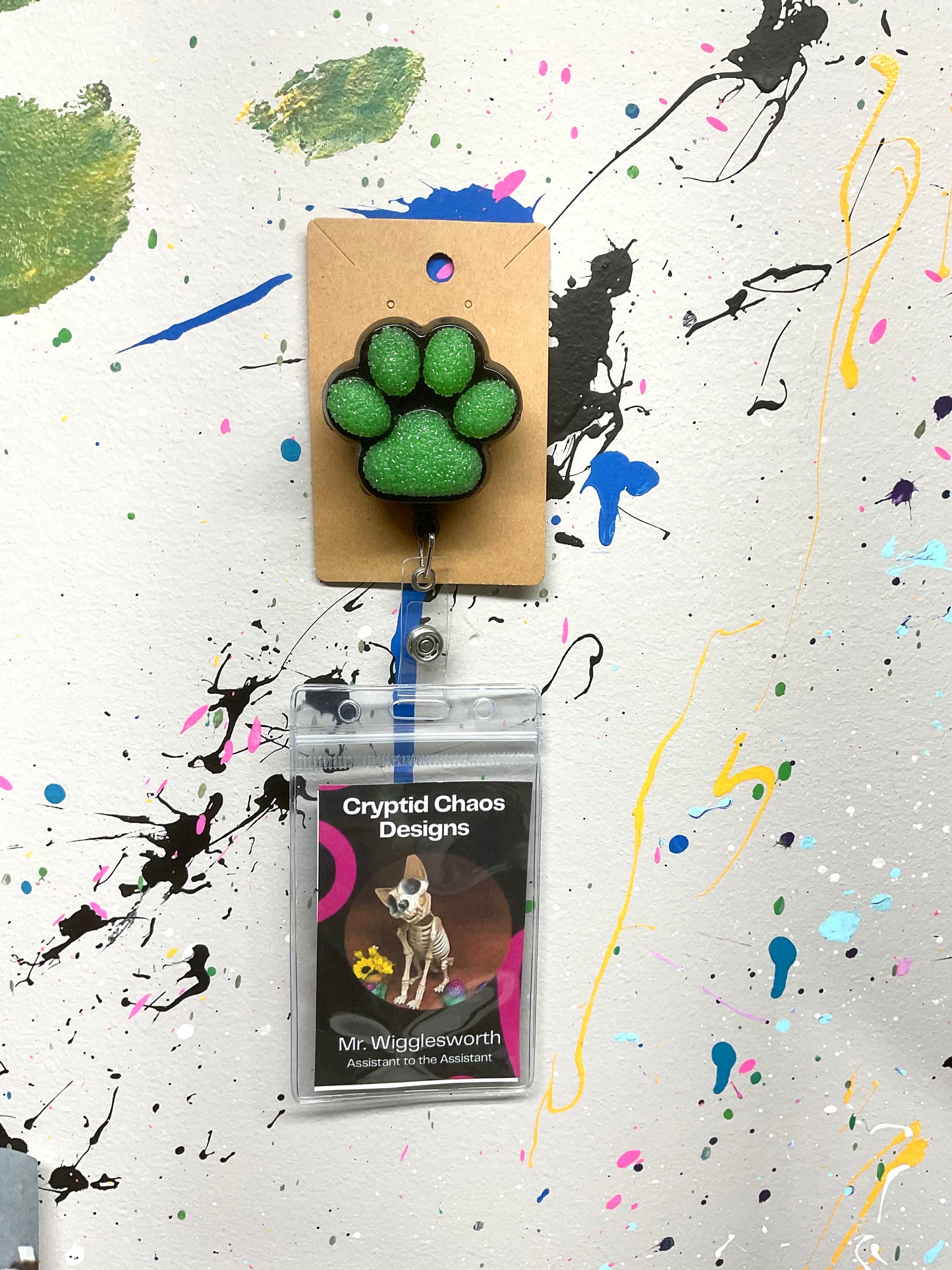 Glow In The Dark 3D Paw Print Badge Reel