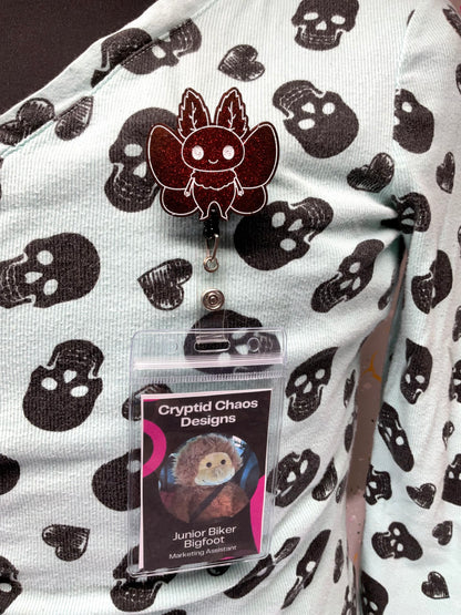 Red Mothman Retractable Badge Reel